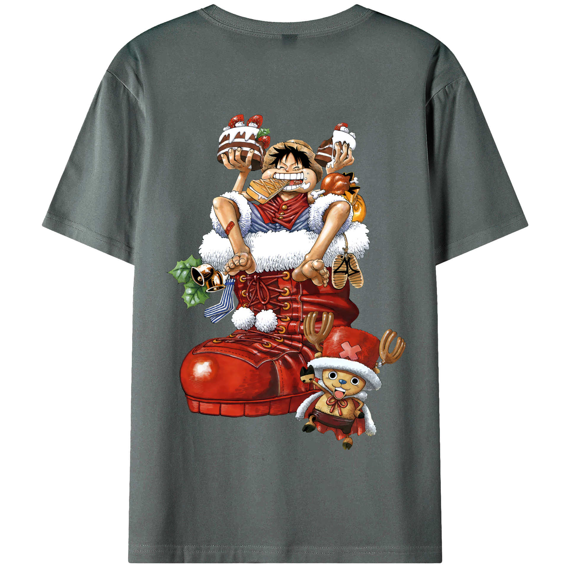 ワンピース モンキー・D・ルフィ ONE PIECE Monkey D. Luffy 綿100％半袖Tシャツ（背面プリント）